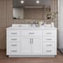Wyndham Collection Beckett TK 60" Free Standing Single Basin Vanity Set with Cabinet and Cultured Marble Vanity Top White / Carrara Cultured Marble Top / Brushed Nickel Hardware