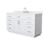 Wyndham Collection Beckett TK 60" Free Standing Single Basin Vanity Set with Cabinet and Quartz Vanity Top White / Giotto Quartz Top / Brushed Nickel Hardware