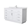Wyndham Collection Beckett TK 60" Free Standing Single Basin Vanity Set with Cabinet and Cultured Marble Vanity Top White / White Cultured Marble Top / Brushed Nickel Hardware