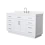 Wyndham Collection Beckett TK 60" Free Standing Single Basin Vanity Set with Cabinet and Quartz Vanity Top White / White Quartz Top / Brushed Nickel Hardware