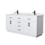 Wyndham Collection Beckett TK 72" Free Standing Double Basin Vanity Set with Cabinet and Cultured Marble Vanity Top White / White Cultured Marble Top / Matte Black Hardware