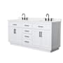 Wyndham Collection Beckett TK 72" Free Standing Double Basin Vanity Set with Cabinet and Quartz Vanity Top White / White Quartz Top / Matte Black Hardware