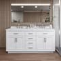 Wyndham Collection Beckett TK 72" Free Standing Double Basin Vanity Set with Cabinet and Quartz Vanity Top White / Giotto Quartz Top / Brushed Nickel Hardware