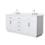 Wyndham Collection Beckett TK 72" Free Standing Double Basin Vanity Set with Cabinet and Quartz Vanity Top White / White Quartz Top / Brushed Nickel Hardware