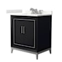 Wyndham Collection Marlena 30" Free Standing Single Basin Vanity Set with Cabinet and Quartz Vanity Top Black / Giotto Quartz Top / Brushed Nickel Hardware