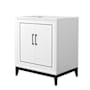 Wyndham Collection Marlena 30" Single Free Standing Vanity Cabinet Only - Less Vanity Top White / Matte Black Hardware