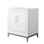 Wyndham Collection Marlena 30" Single Free Standing Vanity Cabinet Only - Less Vanity Top White / Brushed Nickel Hardware
