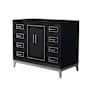 Wyndham Collection Marlena 42" Single Free Standing Vanity Cabinet Only - Less Vanity Top Black / Brushed Nickel Hardware