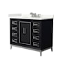 Wyndham Collection Marlena 42" Free Standing Single Basin Vanity Set with Cabinet and Quartz Vanity Top Black / Giotto Quartz Top / Brushed Nickel Hardware