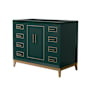 Wyndham Collection Marlena 42" Single Free Standing Vanity Cabinet Only - Less Vanity Top Green / Satin Bronze Hardware