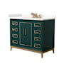 Wyndham Collection Marlena 42" Free Standing Single Basin Vanity Set with Cabinet and Quartz Vanity Top Green / Giotto Quartz Top / Satin Bronze Hardware