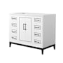 Wyndham Collection Marlena 42" Single Free Standing Vanity Cabinet Only - Less Vanity Top White / Matte Black Hardware