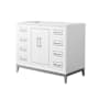 Wyndham Collection Marlena 42" Single Free Standing Vanity Cabinet Only - Less Vanity Top White / Brushed Nickel Hardware