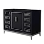 Wyndham Collection Marlena 48" Single Free Standing Vanity Cabinet Only - Less Vanity Top Black / Brushed Nickel Hardware