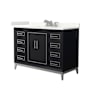 Wyndham Collection Marlena 48" Free Standing Single Basin Vanity Set with Cabinet and Quartz Vanity Top Black / Giotto Quartz Top / Brushed Nickel Hardware
