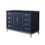 Wyndham Collection Marlena 48" Single Free Standing Vanity Cabinet Only - Less Vanity Top Dark Blue / Brushed Nickel Hardware
