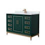 Wyndham Collection Marlena 48" Free Standing Single Basin Vanity Set with Cabinet and Marble Vanity Top Green / Satin Bronze Hardware