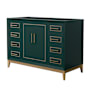 Wyndham Collection Marlena 48" Single Free Standing Vanity Cabinet Only - Less Vanity Top Green / Satin Bronze Hardware