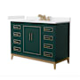 Wyndham Collection Marlena 48" Free Standing Single Basin Vanity Set with Cabinet and Cultured Marble Vanity Top Green / White Cultured Marble Top / Satin Bronze Hardware