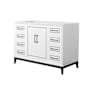 Wyndham Collection Marlena 48" Single Free Standing Vanity Cabinet Only - Less Vanity Top White / Matte Black Hardware