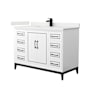 Wyndham Collection Marlena 48" Free Standing Single Basin Vanity Set with Cabinet and Quartz Vanity Top White / White Quartz Top / Matte Black Hardware