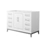 Wyndham Collection Marlena 48" Single Free Standing Vanity Cabinet Only - Less Vanity Top White / Brushed Nickel Hardware
