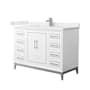 Wyndham Collection Marlena 48" Free Standing Single Basin Vanity Set with Cabinet and Cultured Marble Vanity Top White / White Cultured Marble Top / Brushed Nickel Hardware