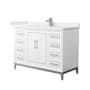 Wyndham Collection Marlena 48" Free Standing Single Basin Vanity Set with Cabinet and Quartz Vanity Top White / White Quartz Top / Brushed Nickel Hardware