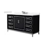 Wyndham Collection Marlena 60" Free Standing Single Basin Vanity Set with Cabinet and Cultured Marble Vanity Top Black / Carrara Cultured Marble Top / Brushed Nickel Hardware