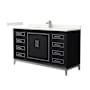 Wyndham Collection Marlena 60" Free Standing Single Basin Vanity Set with Cabinet and Quartz Vanity Top Black / Giotto Quartz Top / Brushed Nickel Hardware