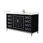 Wyndham Collection Marlena 60" Free Standing Single Basin Vanity Set with Cabinet and Quartz Vanity Top Black / White Quartz Top / Brushed Nickel Hardware