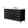 Wyndham Collection Marlena 60" Free Standing Single Basin Vanity Set with Cabinet and Quartz Vanity Top Black / White Quartz Top / Brushed Nickel Hardware