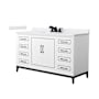Wyndham Collection Marlena 60" Free Standing Single Basin Vanity Set with Cabinet and Cultured Marble Vanity Top White / White Cultured Marble Top / Matte Black Hardware