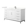 Wyndham Collection Marlena 60" Free Standing Single Basin Vanity Set with Cabinet and Quartz Vanity Top White / Giotto Quartz Top / Brushed Nickel Hardware