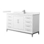 Wyndham Collection Marlena 60" Free Standing Single Basin Vanity Set with Cabinet and Quartz Vanity Top White / White Quartz Top / Brushed Nickel Hardware