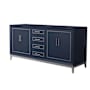 Wyndham Collection Marlena 72" Double Free Standing Vanity Cabinet Only - Less Vanity Top Dark Blue / Brushed Nickel Hardware