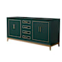 Wyndham Collection Marlena 72" Double Free Standing Vanity Cabinet Only - Less Vanity Top Green / Satin Bronze Hardware