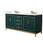 Wyndham Collection Marlena 72" Free Standing Double Basin Vanity Set with Cabinet and Quartz Vanity Top Green / Giotto Quartz Top / Satin Bronze Hardware