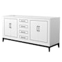 Wyndham Collection Marlena 72" Double Free Standing Vanity Cabinet Only - Less Vanity Top White / Matte Black Hardware