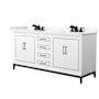 Wyndham Collection Marlena 72" Free Standing Double Basin Vanity Set with Cabinet and Quartz Vanity Top White / Giotto Quartz Top / Matte Black Hardware