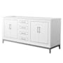 Wyndham Collection Marlena 72" Double Free Standing Vanity Cabinet Only - Less Vanity Top White / Brushed Nickel Hardware