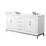 Wyndham Collection Marlena 72" Free Standing Double Basin Vanity Set with Cabinet and Quartz Vanity Top White / Giotto Quartz Top / Brushed Nickel Hardware
