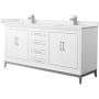 White / White Cultured Marble Top / Brushed Nickel Hardware