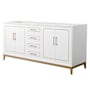 Wyndham Collection Marlena 72" Double Free Standing Vanity Cabinet Only - Less Vanity Top White / Satin Bronze Hardware