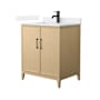 Wyndham Collection Elan 30" Free Standing Single Basin Vanity Set with Cabinet and Cultured Marble Vanity Top White Oak / White Cultured Marble Top / Matte Black Hardware