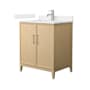 Wyndham Collection Elan 30" Free Standing Single Basin Vanity Set with Cabinet and Cultured Marble Vanity Top White Oak / Carrara Cultured Marble Top / Brushed Nickel Hardware