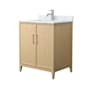 Wyndham Collection Elan 30" Free Standing Single Basin Vanity Set with Cabinet and Marble Vanity Top White Oak / Brushed Nickel Hardware