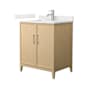 Wyndham Collection Elan 30" Free Standing Single Basin Vanity Set with Cabinet and Quartz Vanity Top White Oak / Giotto Quartz Top / Brushed Nickel Hardware
