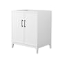 Wyndham Collection Elan 29" Single Free Standing Vanity Cabinet Only - Less Vanity Top White / Matte Black Hardware