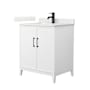 Wyndham Collection Elan 30" Free Standing Single Basin Vanity Set with Cabinet and Quartz Vanity Top White / Giotto Quartz Top / Matte Black Hardware